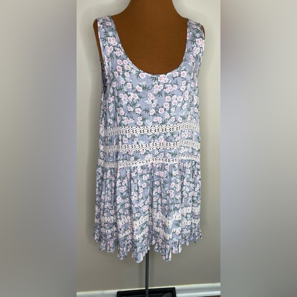 Hyku Boho Open Lace Trim Tank Top Sundress Size Large - Picture 5 of 9